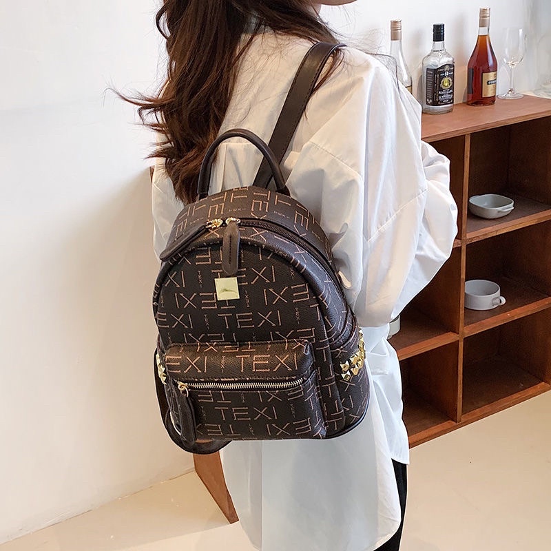 Balo mini Nữ Thời Trang Cao Cấp VINTAGE Đi Học Giá Rẻ Balo da pu hoạ tiết phong cách hàn quốc