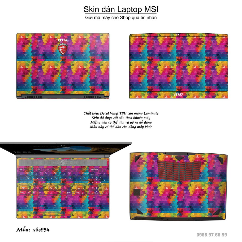 Skin dán Laptop MSI in hình spectrun - stic254 (inbox mã máy cho Shop)