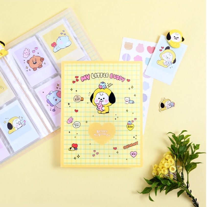 Bìa sổ album đựng ảnh 16 tờ 4 túi in hình nhân vật BT21 dễ thương 7 kiểu tùy chọn