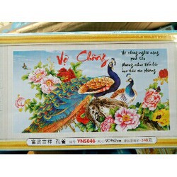 Tranh Đính Đá &gt;Vợ Chồng&gt; YN5046, 90x52cm, chưa đính