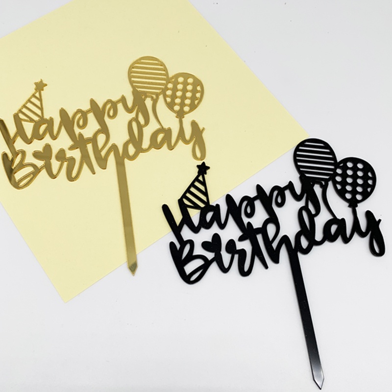 Bộ 10 Topper Cắm Bánh Sinh Nhật Hình Chữ Happy Birthday