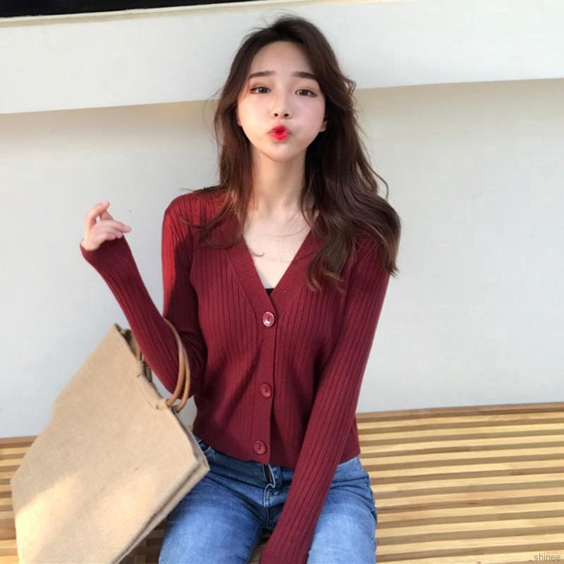 Áo khoác tay ngắn cổ chữ V màu trơn thời trang cho nữ | BigBuy360 - bigbuy360.vn