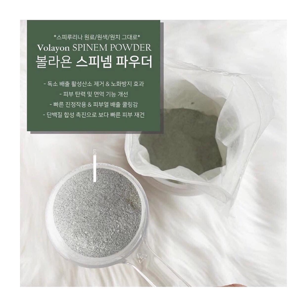 [ CHÍNH HÃNG] Mặt nạ Volayon Powder tảo xoắn - cấp nước - bùn khoáng Spinem Hyaloten Stoquiren Powder