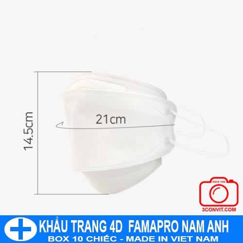 Hộp 10 khẩu trang 4D Cao Cấp Tiêu Chuẩn KF94 FAMAPRO