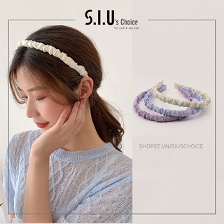 Bờm cài tóc tiểu thư nhún lụa xếp li, Băng đô cài đầu Hàn Quốc cute Siu's Choice