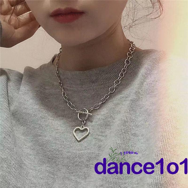 Dây chuyền mặt hình trái tim màu sắc trơn thời trang cho nữ
