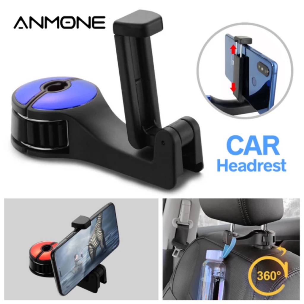 Móc treo đồ Gắn sau ghế ô tô - kèm Giá đỡ Điện thoại