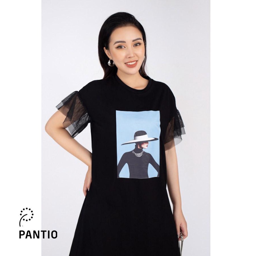 FDD5039 - Đầm thun công sở chất liệu Cotton tay ren - PANTIO