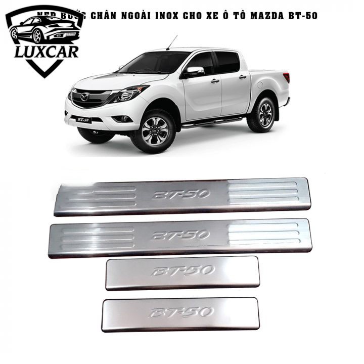 Ốp bậc cửa xe MAZDA BT50 - Chất liệu INOX cao cấp LUXCAR