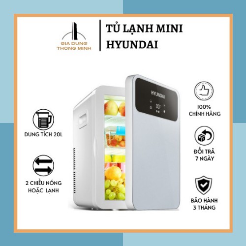 Tủ lạnh mini Hyundai 20L có thể điều chỉnh nhiệt độ nóng lạnh bằng màn hình LCD