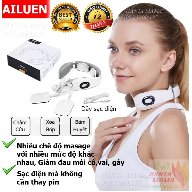 [Free Ship 🎁🎁🎁Bảo hành 1 năm] Máy massage cổ vai gáy Ailuen ALE-20 chính hãng [điều trị cổ vai gáy]