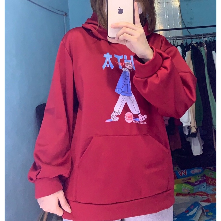 Áo Hoodie Nam Nữ Chữ Nhật Chất Nỉ Cotton From Rộng Nhiều Màu, Áo Hôdie Nữ
