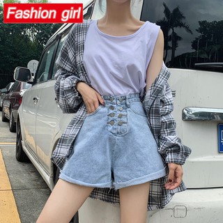 Quần short jeans lưng cao thời trang mùa hè cho nữ
