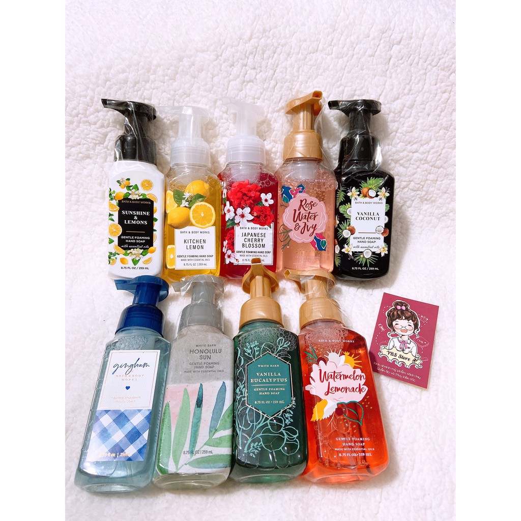 {Bill Mỹ} BBW Xà phòng rửa tay hand soap Bath &amp; Bodyworks BBW 236ml/259ml có nhiều mùi lựa chọn, inbox shop nhé!