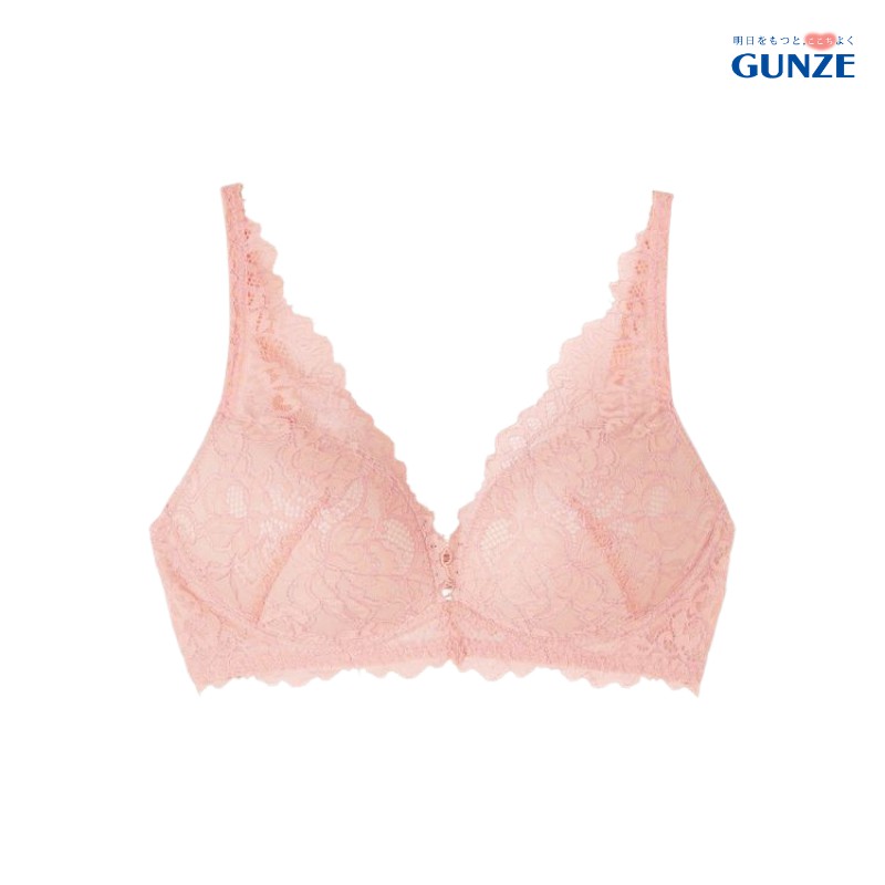 Áo lót nữ không gọng phối ren, áo ngực cao cấp kháng khuẩn thấm hút mồ hôi nội địa Nhật chính hãng Tuché Gunze JB6019H