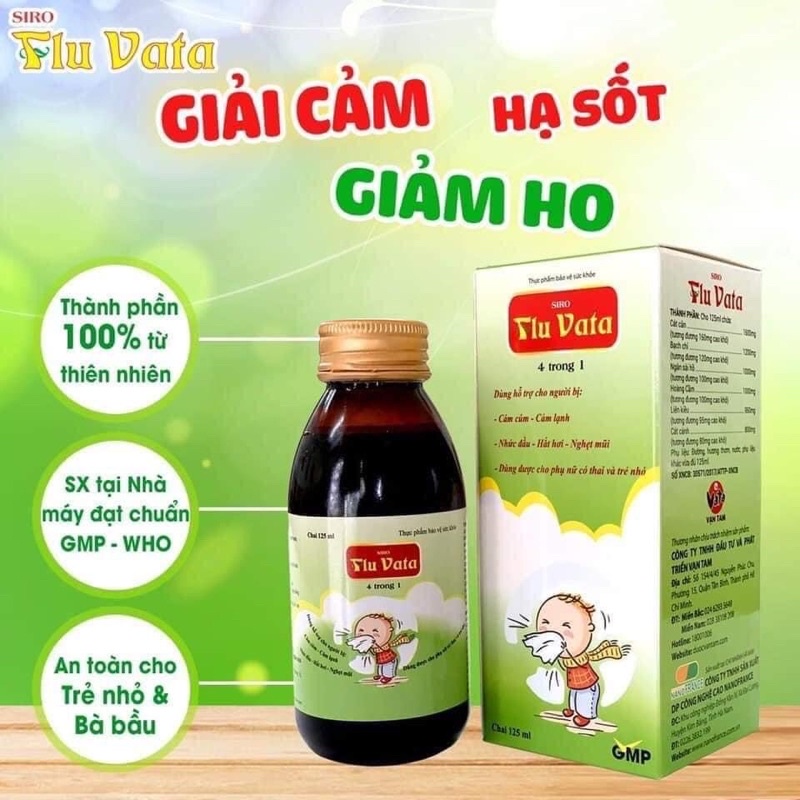 Siro Flu vata hỗ trợ giải cảm, giảm ho tăng đề kháng