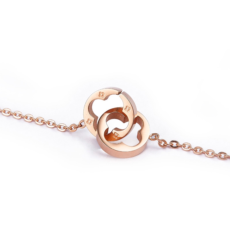 Vòng cổ bằng thép titan màu vàng hồng thời trang cho nữ | BigBuy360 - bigbuy360.vn