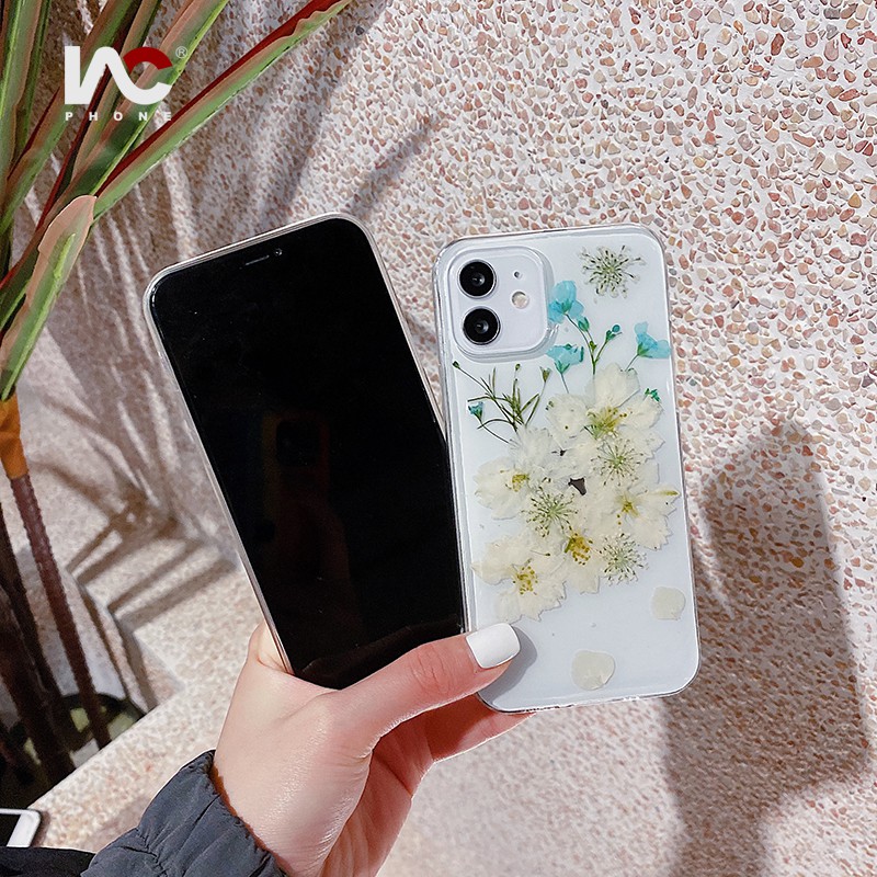 Ốp Điện Thoại tpu Mềm Họa Tiết Hoa Khô Cho iphone 15pro max 14 promax 14 plus 12 13 pro max 11 xr x max