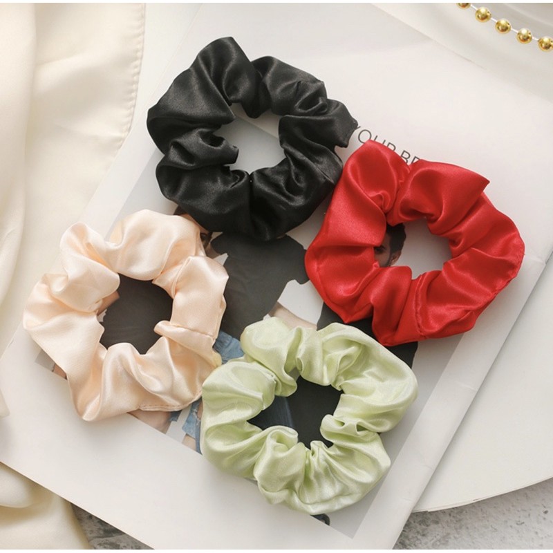 Buộc tóc scrunchies vòng lụa cao cấp