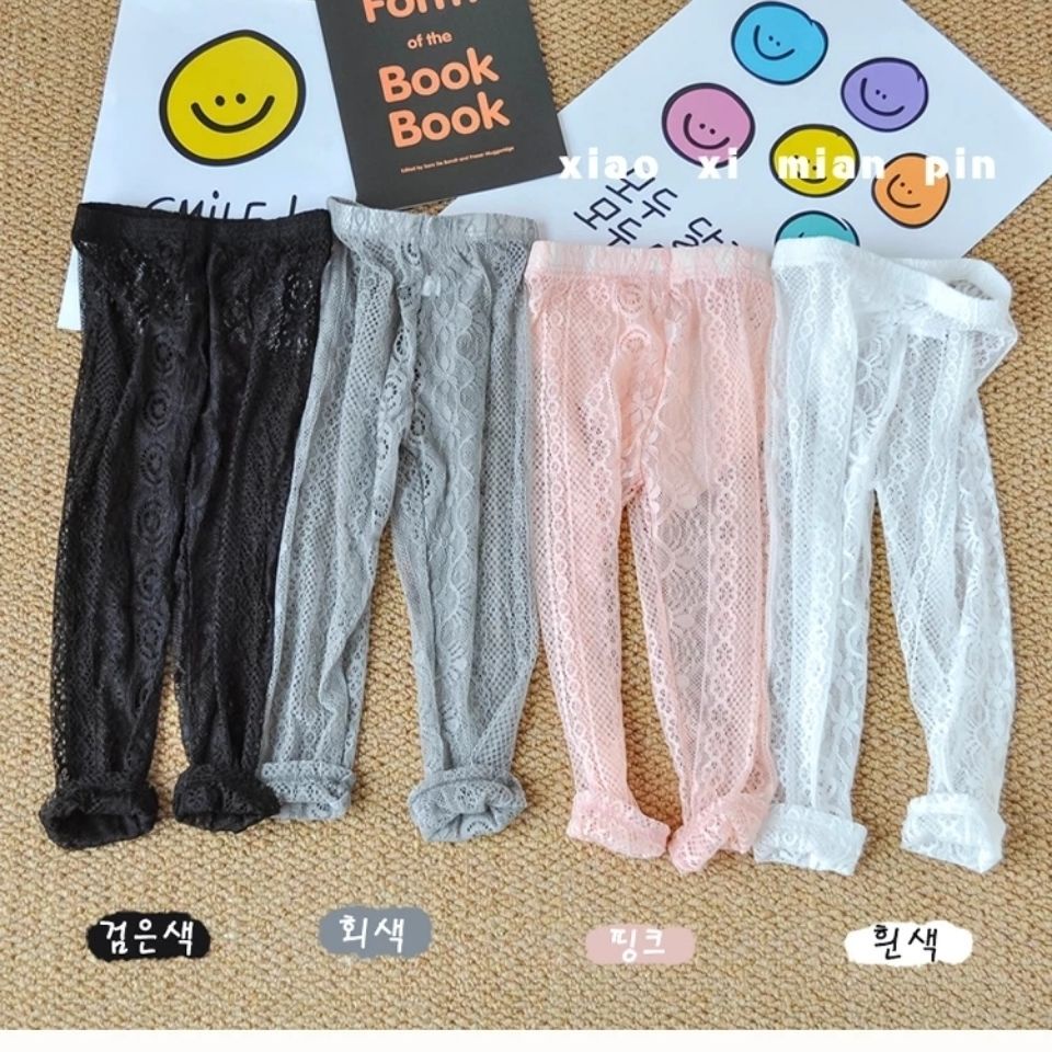 [Vận Chuyển Nhanh] Quần Legging Ôm Sát Phối Ren Mỏng Thoáng Khí Thời Trang Mùa Hè Phong Cách Hàn Quốc Dễ Phối Đồ Cho Bé Gái 5