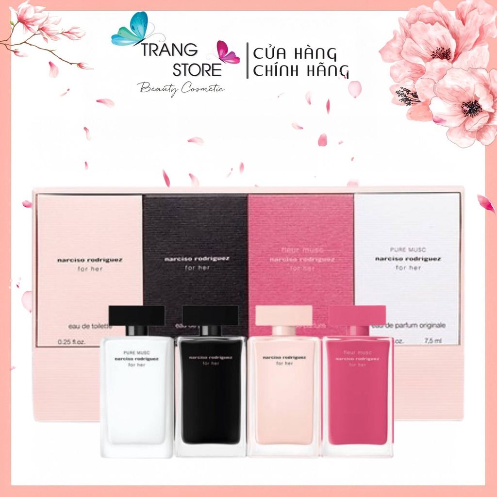 Set Nước Hoa Narciso Rodriguez Mini 4 chai 7,5ml, Set bộ nước hoa