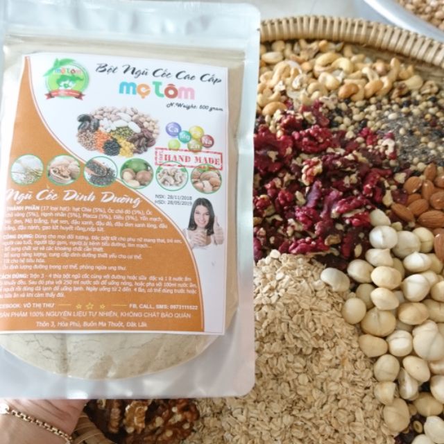 HÀNG CAO CẤP - 1KG BỘT NGŨ CỐC HANDMADE MẸ TÔM 17 HẠT DINH DƯỠNG, LỢI SỮA, TĂNG CÂN, GIẢM CÂN