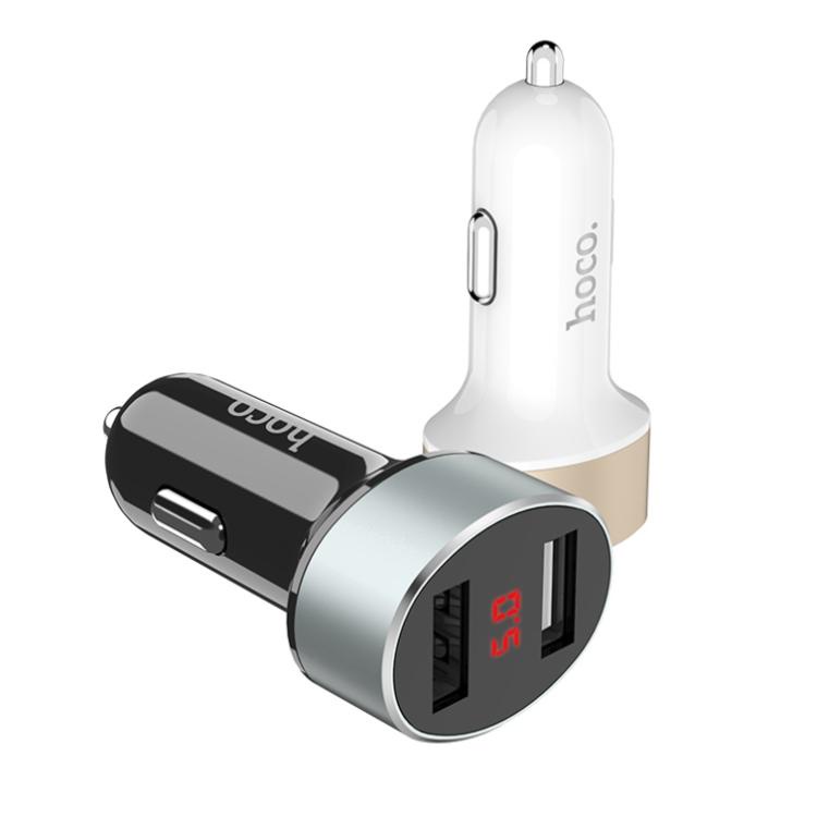 Tẩu sạc xe hơi ô tô Hoco Z26 tích hợp 2 cổng sạc max 2.1A - có màn hình LCD (nhiều màu)
