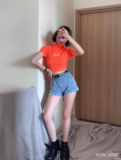 Áo Croptop Cổ Lọ Bae💕