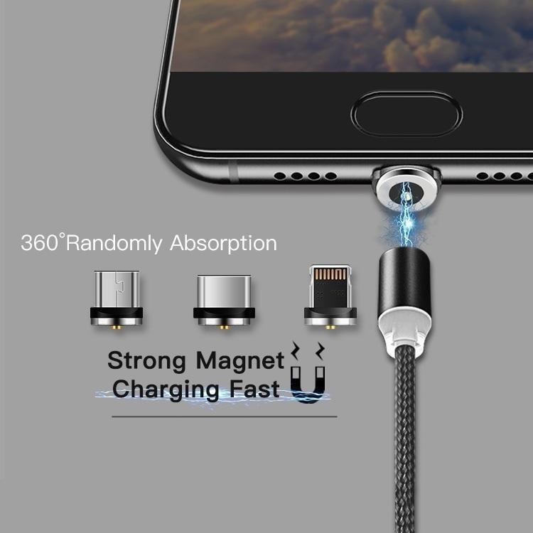 [ BÁN NHIỀU NHẤT ]Cáp sạc từ hút nam châm đầu Iphone | micro USB | Type C xoay 360 độ dây dù