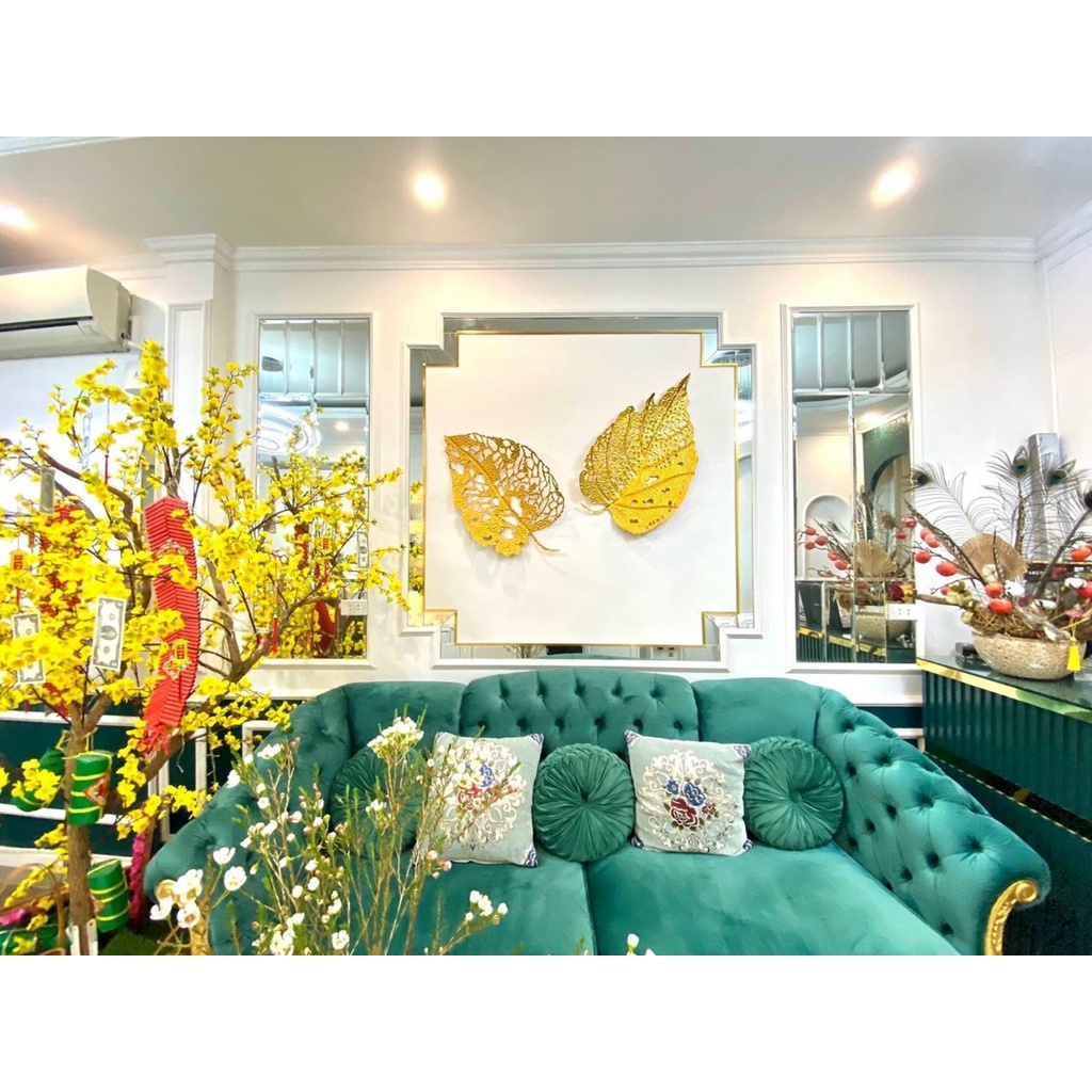 Tranh sắt treo tường trang trí nhà cửa hoạ tiết Lá Bồ Đề-KT 75X50CM-Decor tường kim loại đẹp,giá rẻ-quà tặng ý nghĩa