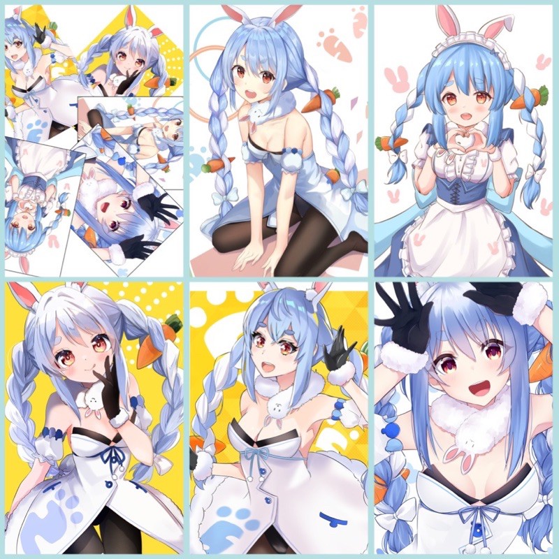 poster vtuber usada pekora -Hololive 5 tấm /tranh dán usada pekora hololive
