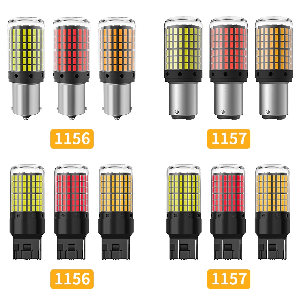 Set 2 Đèn LED Xi Nhan 1156 1157 7440 7443 3014 144smd Cho Xe Ô Tô Kèm Hộp Đựng