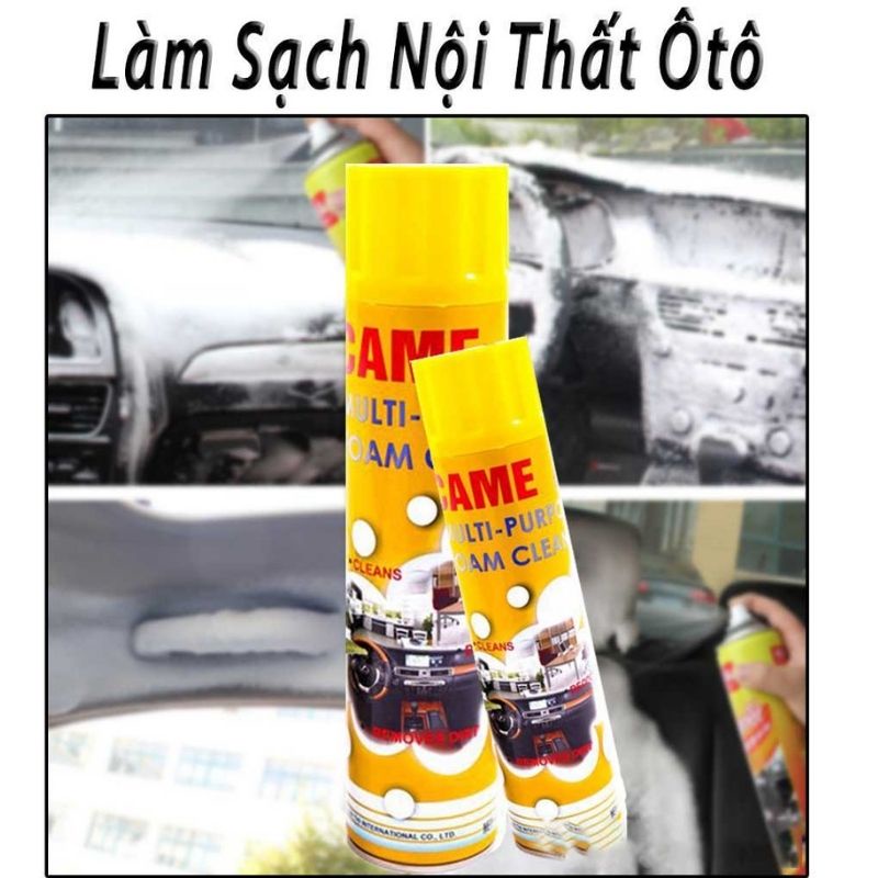 Chai vệ sinh nội thất ô tô CAMEL , bình xịt bọt tẩy rửa làm sạch bên trong xe hơi - thảm nỉ bọc da