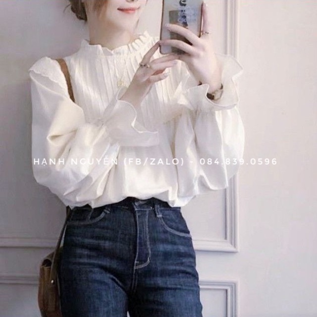 Áo sơ mi bánh bèo cực xinh