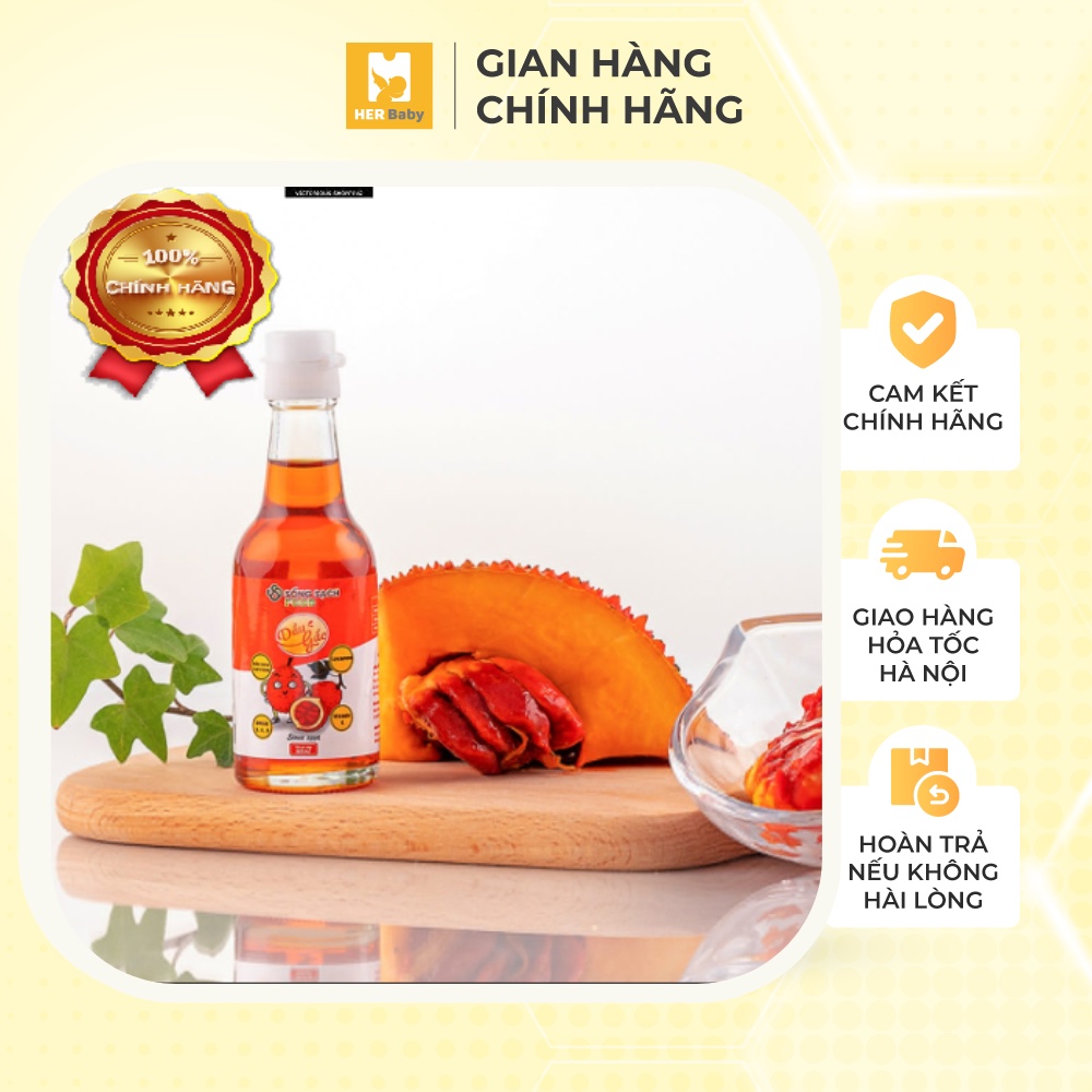 Dầu gấc nguyên chất không chứa chất bảo quản Sống Sạch Food 60ml bổ sung Omega 3,6,9 và Vitamin E - Herbaby