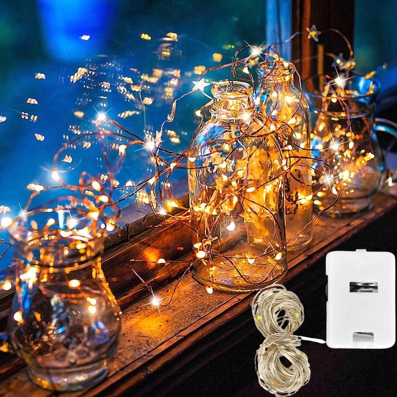 1 / 2M Dây Đèn Led Bằng Đồng Chống Thấm Nước Trang Trí Giáng Sinh / Tiệc Cưới