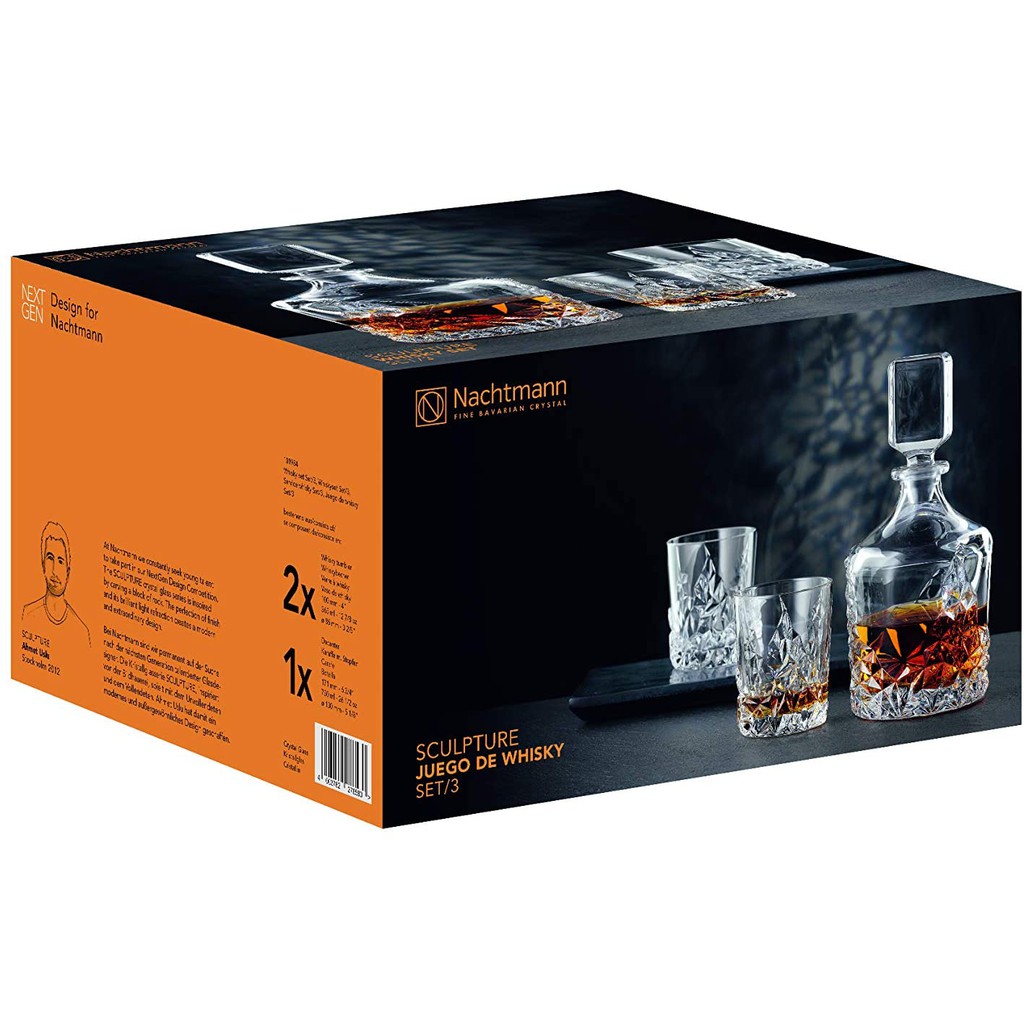 Set bình Nachtmann Sculpture 101984 Whiskyset set/3 gồm 1 bình và 2 cốc