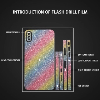 Miếng dán kim tuyến lấp lánh cho IPhone X 6 6S 7 8 Plus XS XR Max Miếng Dán lưng