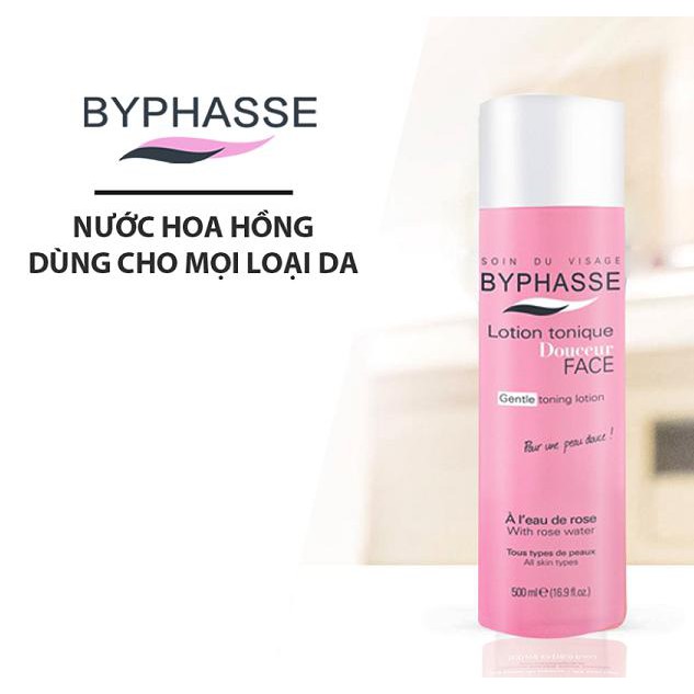 Nước Hoa Hồng Cho Mọi Loại Da Byphasse Face Lotion Toner 500ml  [3 Màu]