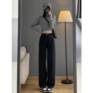 Quần jean suông size Xxs, XS màu đen. Quần jean cho người thấp