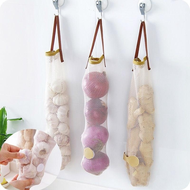 Một miêng Túi Lưới Treo Tường Đựng Hành Tỏi Tiện Lợi