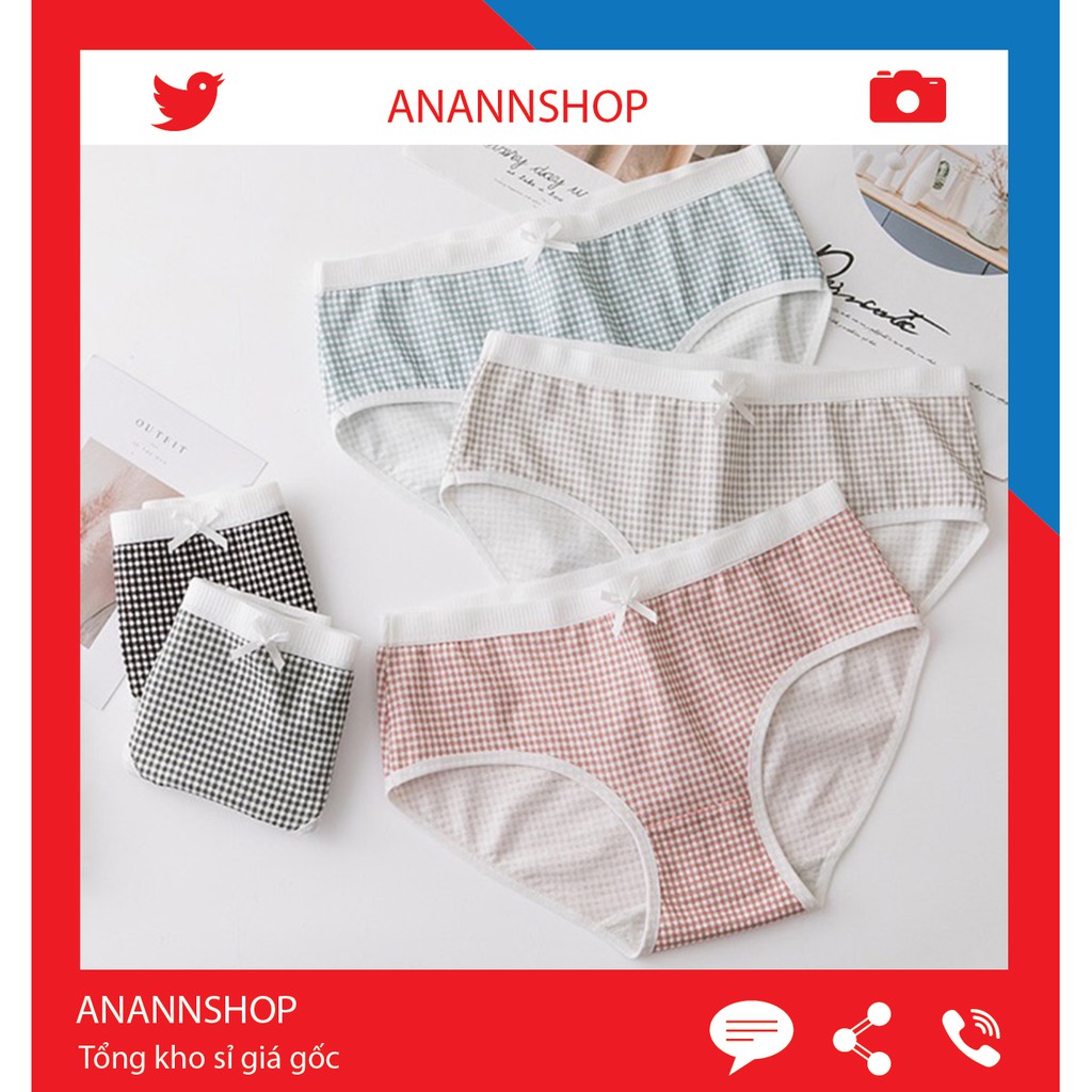 [Mã 12FASHIONSALE1 giảm 10K đơn 50K] Quần Lót Cotton Kẻ Caro Siêu Dễ Thương Dành Cho Bạn Nữ