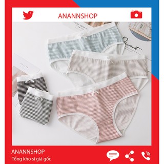 Quần Lót Cotton Kẻ Caro Siêu Dễ Thương Dành Cho Bạn Nữ