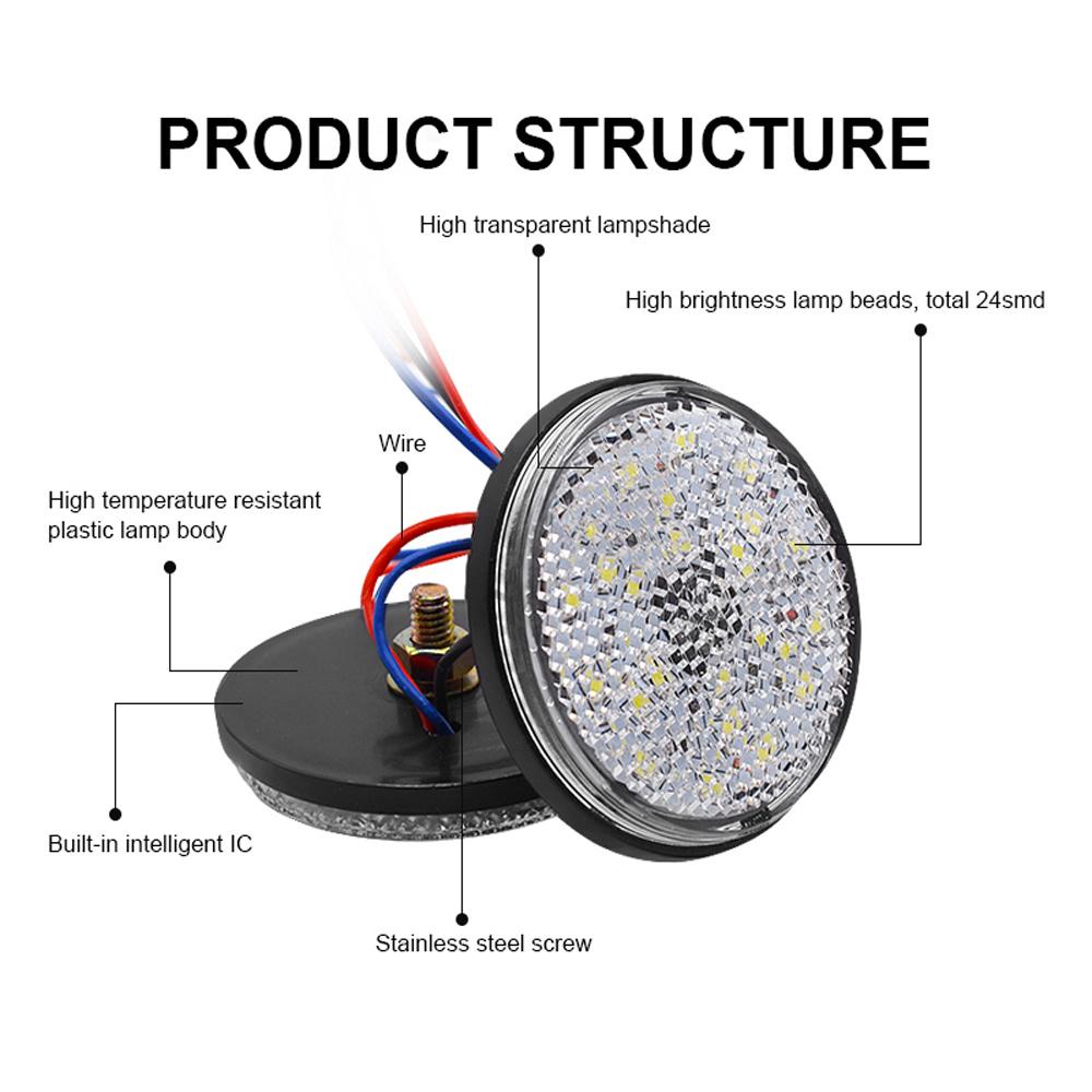 Đèn LED Tròn Màu Trắng / Vàng / Đỏ Gắn Đuôi Xe Tải