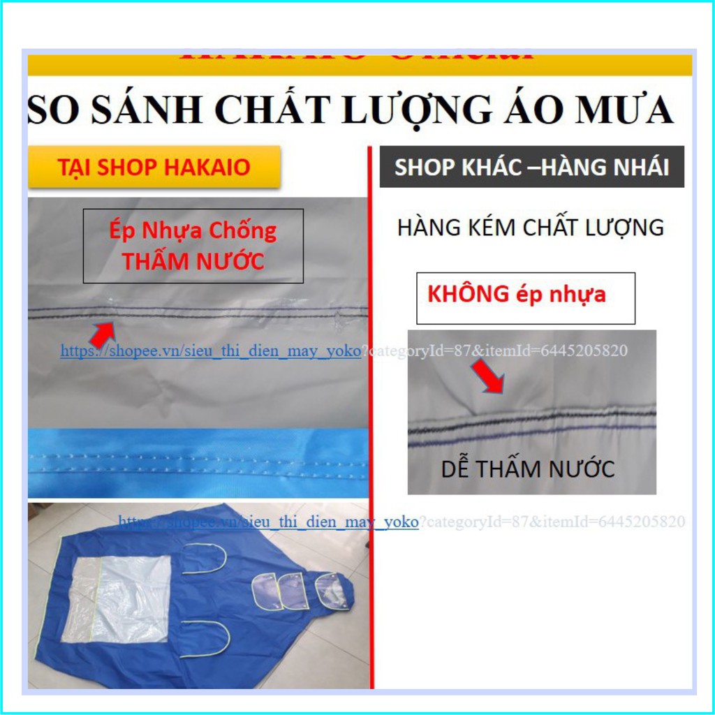 Áo Mưa phản quang Vải Dù { Loại 1} , Áo Mưa 2 Đầu, chống rách có kính che mặt cao cấp