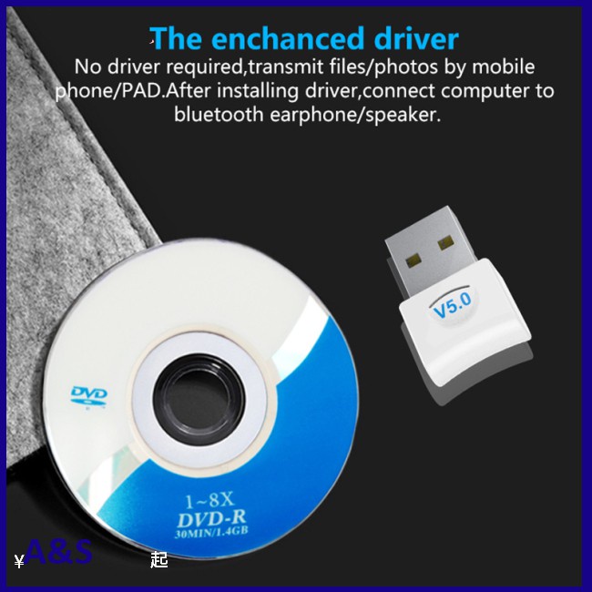 Computer Laptop Music Audio Bluetooth Receiver Transmitter Bluetooth Wireless 5.0 Dongle Adapter Bluetooth PC USB for