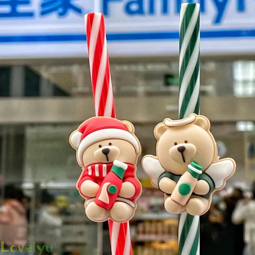 ◀READY▶Silicone Straw Plug Starbucks Reusable Straws plug Dust-proof and leakage Cute Drinking Splash Proof Straw Cap# Good Quality