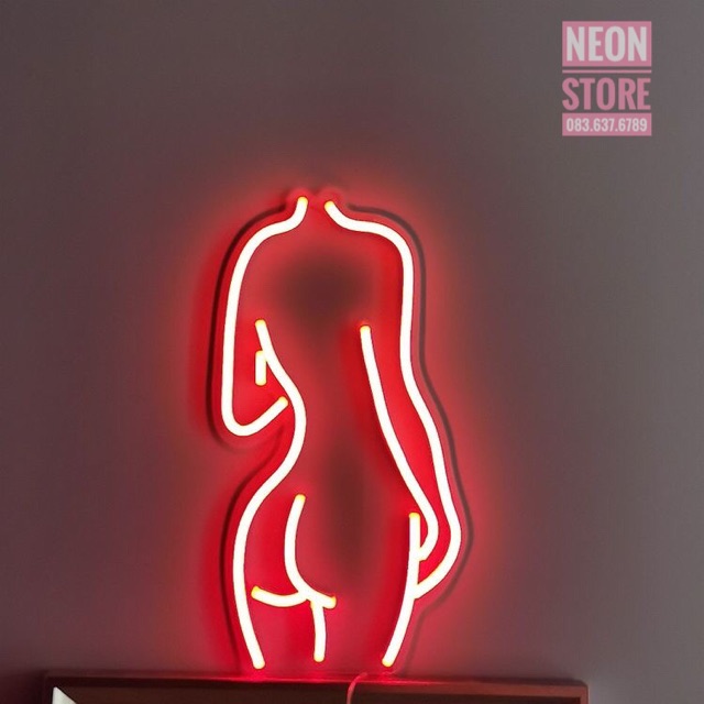 Đèn NEON “phía sau một cô gái” trang trí không gian, đèn ngủ (𝐓𝐀̣̆𝐍𝐆 𝐍𝐆𝐀𝐘 mạch điều khiển tích hợp)