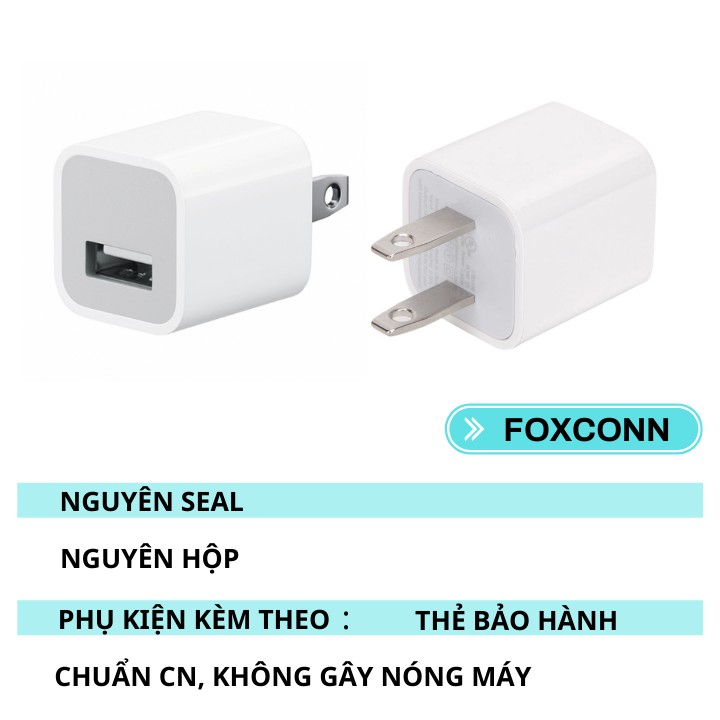 Củ Sạc Iphone [CHÍNH HÃNG]⚡️Foxconn A21 ✔Cao Cấp ✔Main Chuẩn ✔Siêu Bền [BẢO HÀNH ĐỔI MỚI] - HunaStore