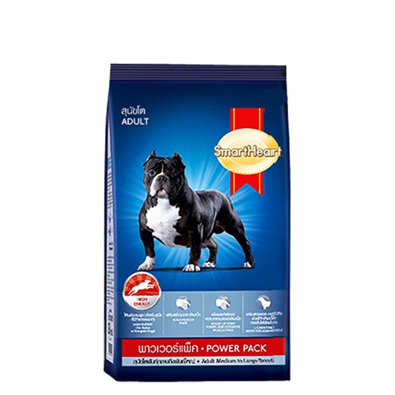 Thức Ăn Khô Cho Chó Trưởng Thành Tạo Cơ Bắp Smartheart Adult Dog Power Pack 1kg